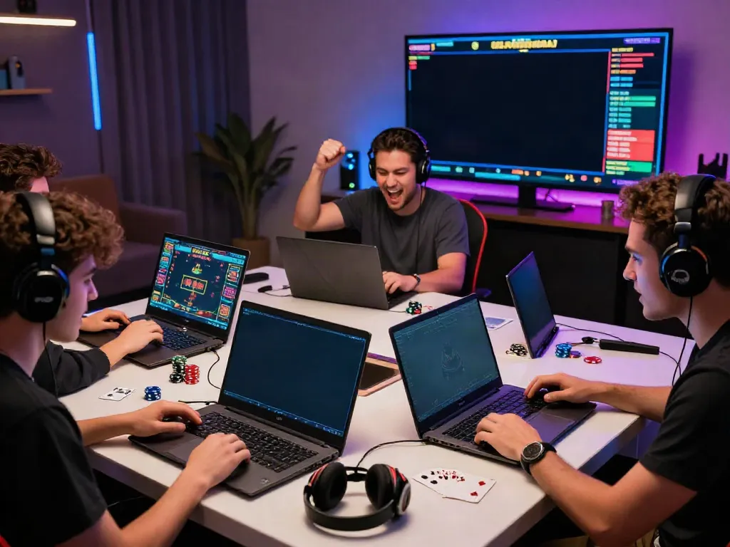 Engaged players enjoying du88 live casino games in a vibrant gaming room