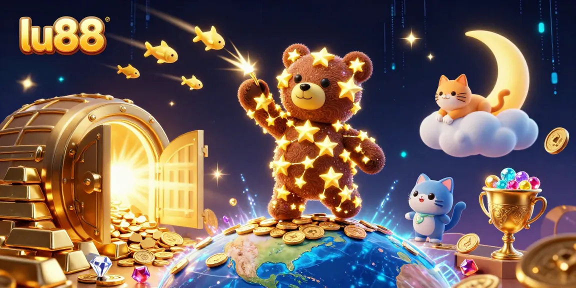 Experience the excitement of winning at lu88 with vibrant 3D digital casino art.