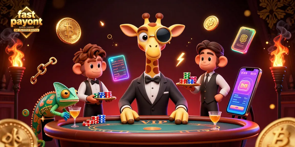 Engage with fast payout online casino no deposit bonus through a vibrant 3D casino scene featuring a high-roller giraffe and dynamic elements.