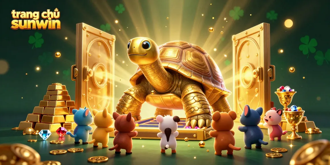 Play exciting games at trang chủ sunwin with a vibrant illustration of treasures and fun characters!