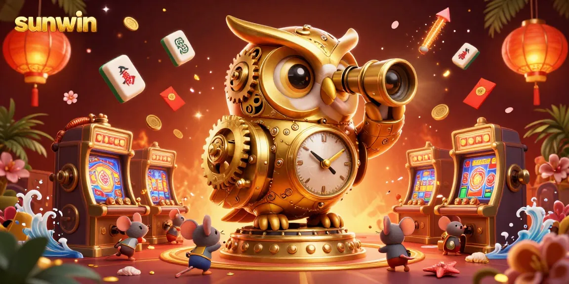 Experience the thrill of Sunwin with interactive 3D characters amidst vibrant casino excitement.