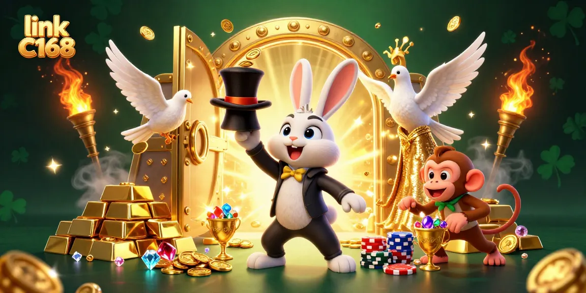 Experience excitement and rewards with the link C168 platform, featuring vibrant casino visuals.