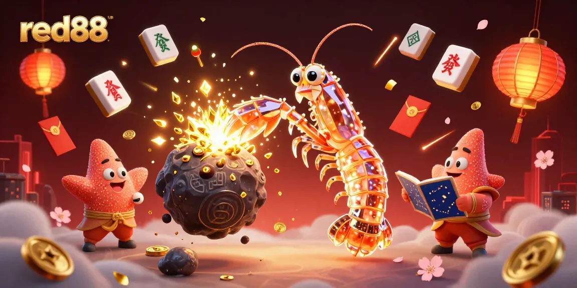 Experience excitement at red88 with a galactic samurai mantis shrimp amidst a bounty of golden gems.