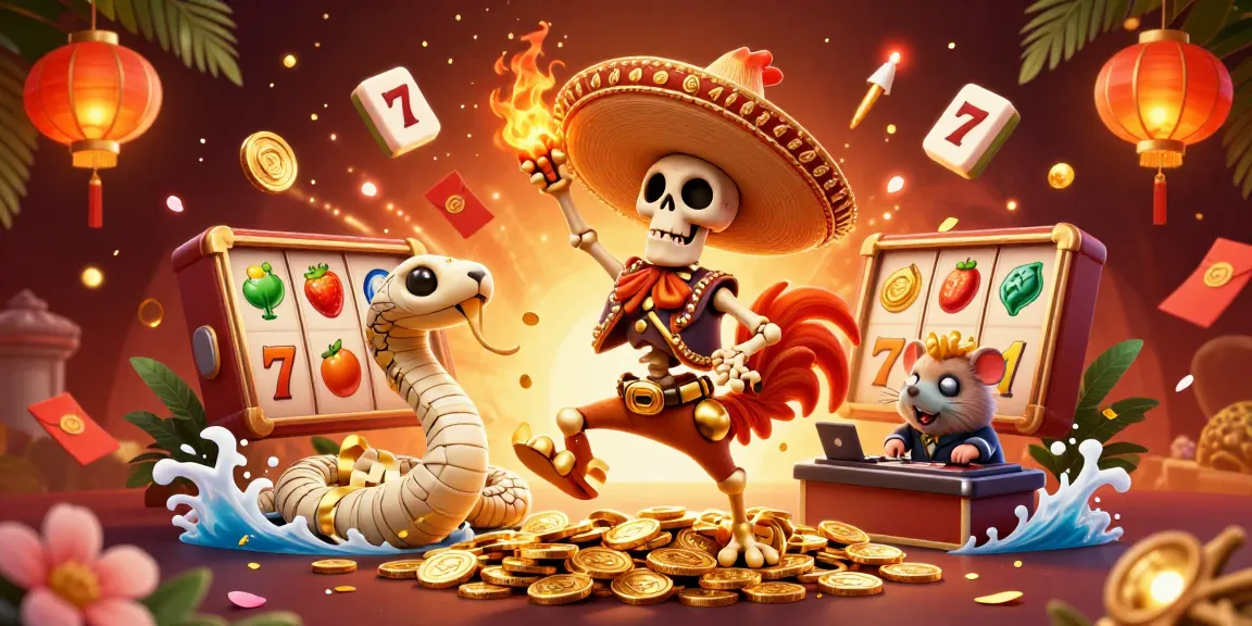 dabet spins the reels with vibrant animations featuring a mariachi rooster and other fun characters celebrating